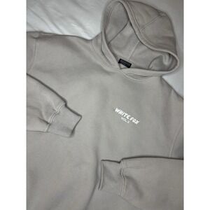 White Fox Vol.3 Hoodie Sweatshirt Women's XS/S Small Logo Hooded Beige